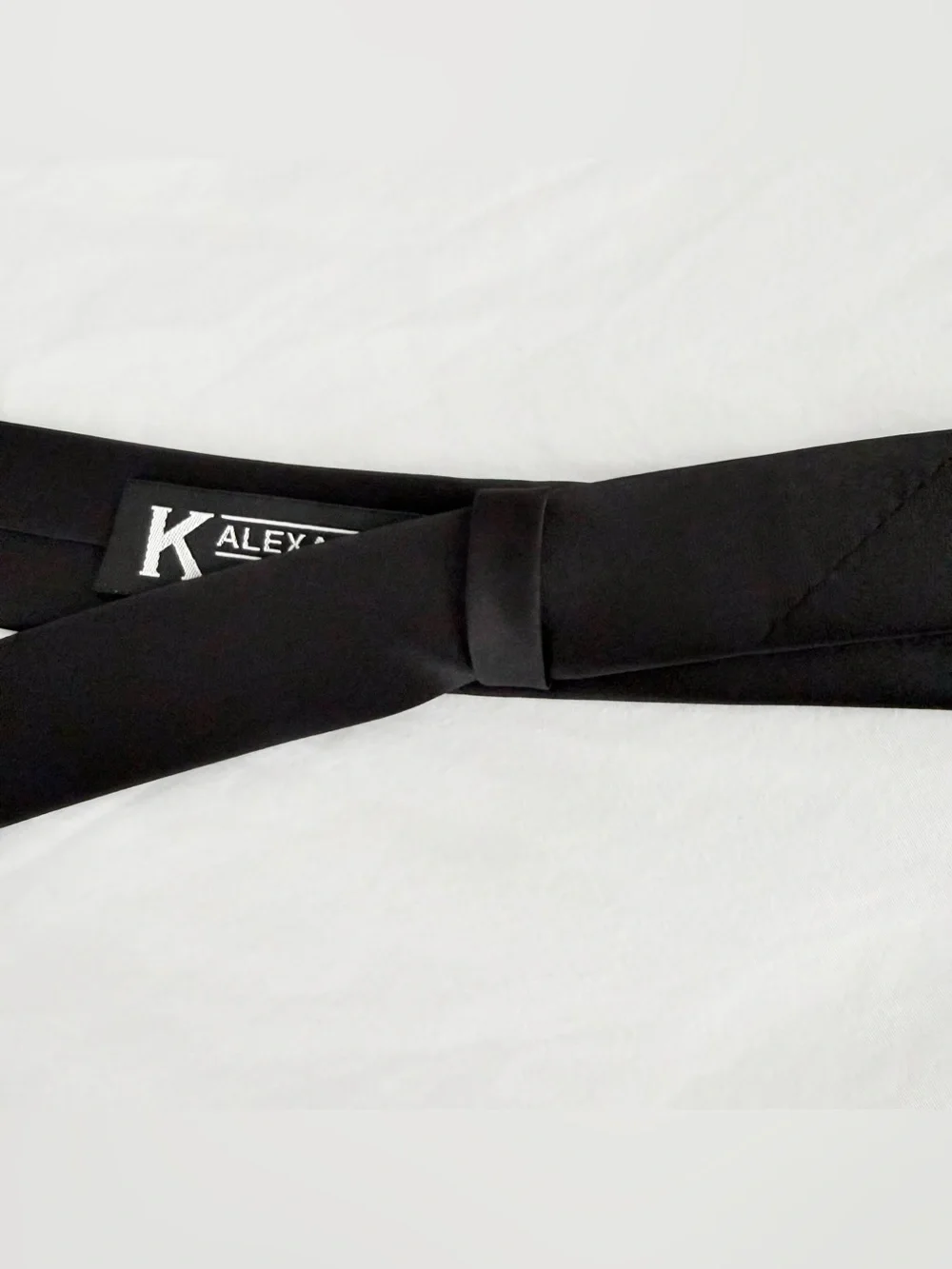 K Alexander Black Skinny Necktie 1.5” Wide 58.5” Long Indie Formal